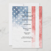 Invitation Faded Grunge American Flag Minimalist Wedding (Devant)