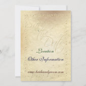 Invitation Faded Ivory Embossed Effect Wedding Enregistrer la (Dos)