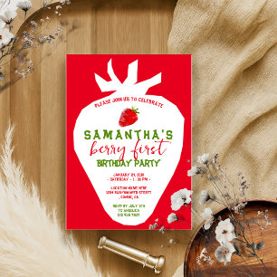 Invitation Faille rouge Berry Anniversaire Triangle simple