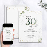 Invitation Faire 30 paraître Bon Vert Or Botanique Anniversai<br><div class="desc">Tourner à trente ans est une réussite incroyable et elle mérite d'être célébrée dans le style! L'Invitation d'anniversaire Botanique Making 30 Look Good Botanical Birthday est la façon parfaite de faire exactement cela. Cette invitation élégante et moderne présente une belle aquarelle verte design botanique avec des lamelles de feuille d'or...</div>