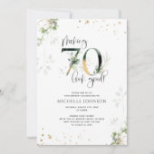 Invitation Faire 70 paraître Bon Vert Or Botanique Anniversai (Devant)