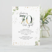 Invitation Faire 70 paraître Bon Vert Or Botanique Anniversai (Debout devant)