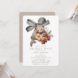 Invitation Faire à peine attendre un arc gris Baby Shower pou
