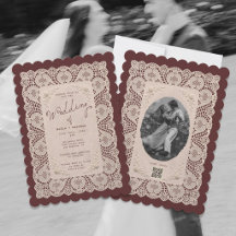 Faire-ancienne dentelle napperon mariage bordeaux