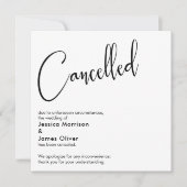 Invitation Faire annonce d'annulation de mariage élégante et  (Devant)