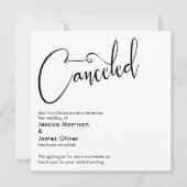 Invitation Faire Annonce d'annulation de mariage élégante et (Devant)