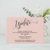 Invitation Faire Annonce d'annulation de mariage Rose Pâle Él (Debout devant)