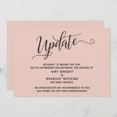 Invitation Faire Annonce d'annulation de mariage Rose Pâle Él (Devant / Derrière)