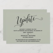 Invitation Faire Annonce d'annulation de mariage vert sauge é (Devant / Derrière)