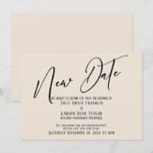 Invitation Faire annonce de date de crème Nouveau Calligraphi (Devant / Derrière)