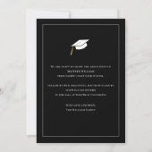 Invitation Faire annonce de diplômé blanc et noir (Dos)