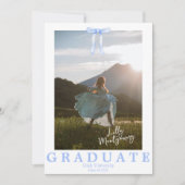 Invitation Faire annonce de graduation avec ruban bleu et pho (Devant)