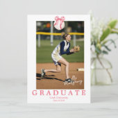 Invitation Faire annonce de graduation de baseball à noeud pa (Debout devant)