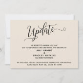 Invitation Faire annonce de mariage reporté couleur crème (Devant)