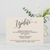 Invitation Faire annonce de mariage reporté couleur crème (Debout devant)