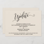 Invitation Faire annonce de mariage reporté couleur crème (Devant / Derrière)