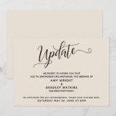 Invitation Faire Annonce de Mariage Reporté Crème (Devant / Derrière)