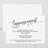 Invitation Faire Annonce de Mariage Reporté Élaborée (Devant / Derrière)