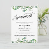 Invitation Faire annonce de mariage reporté Eucalyptus (Debout devant)