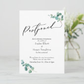 Invitation Faire annonce de mariage reporté Eucalyptus (Debout devant)