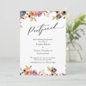 Invitation Faire Annonce de Mariage Reporté Florale (Debout devant)