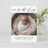 Invitation Faire Annonce de Naissance de Photo de Script Mode (Debout devant)