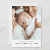 Invitation Faire Annonce de Naissance de Photo de Script Mode (Dos)