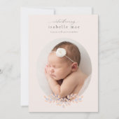 Invitation Faire annonce de naissance ovale classique avec ph (Devant)