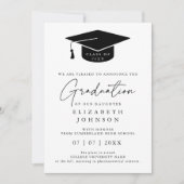 Invitation Faire Annonce de Remise de Diplôme Moderne et Élég (Devant)