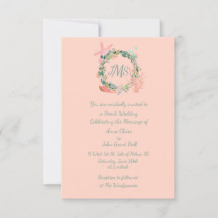 Invitation Faire Annonces de Mariage Nautilus en Corail