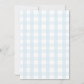 Invitation Faire Attendre Ours Nœud Papillon Bleu Vichy Baby  (Dos)