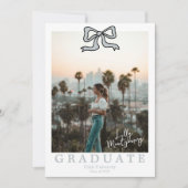 Invitation Faire bébé bleu photo annonce de remise de diplôme (Devant)