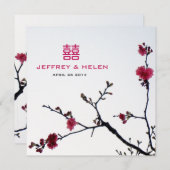 Invitation Faire bon accueil mariage de bonheur de Sakura de (Devant / Derrière)