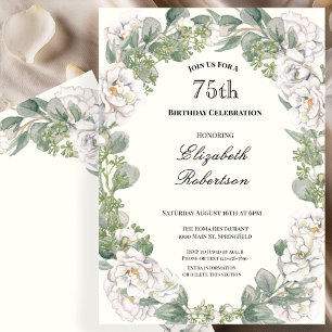 Invitation Faire bordure florale pour les 75 ans d'une femme