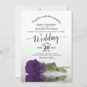 Invitation Faire calligraphie Code QR Rose Violette Mariage (Devant)