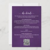 Invitation Faire calligraphie Code QR Rose Violette Mariage (Dos)