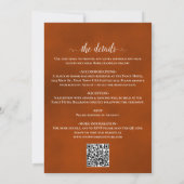 Invitation Faire calligraphie rose orange rouille QR Code Mar (Dos)