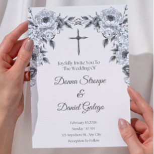 Invitation Faire/Cartel de mariage catholique vintage