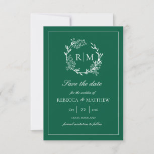 Invitation Faire Carton d'Invitation avec Monogramme et Couro