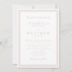 Invitation Faire Carton d'Invitation de Mariage à Cadre Rose