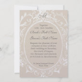Invitation Faire Carton d'Invitation de Mariage Paon Baroque  (Dos)