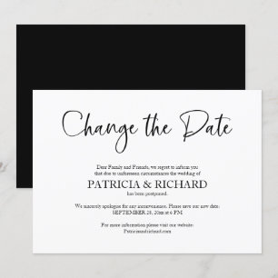 Invitation Faire changer la date Annonce de report de mariage