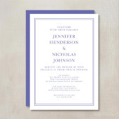 Invitation Faire Classique Mariage Virtuel Violet & Blanc Inv