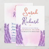 Invitation Faire Conception Florale de Lavande pour Mariage (Devant / Derrière)