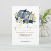 Invitation Faire connaissance Fleurs Bleues Citrouille Fête d (Debout devant)