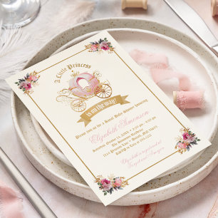 Invitation Faire conte de fées pour bébé princesse avec carro