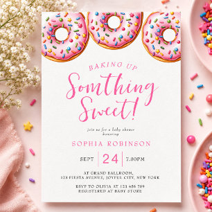 Invitation Faire Cuire Quelque Chose de Doux Donuts Fille Bab