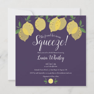 Invitation Faire de Citrons Purple Enterrement de Vie de Jeun