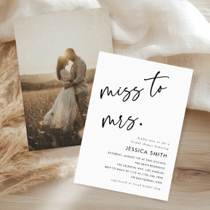 Invitation Faire de Mlle Mme. Mariage minimaliste moderne Pho