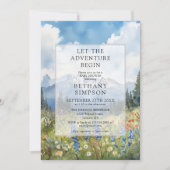 Invitation Faire débuter l'aventure Mont Code QR Baby Shower (Devant)